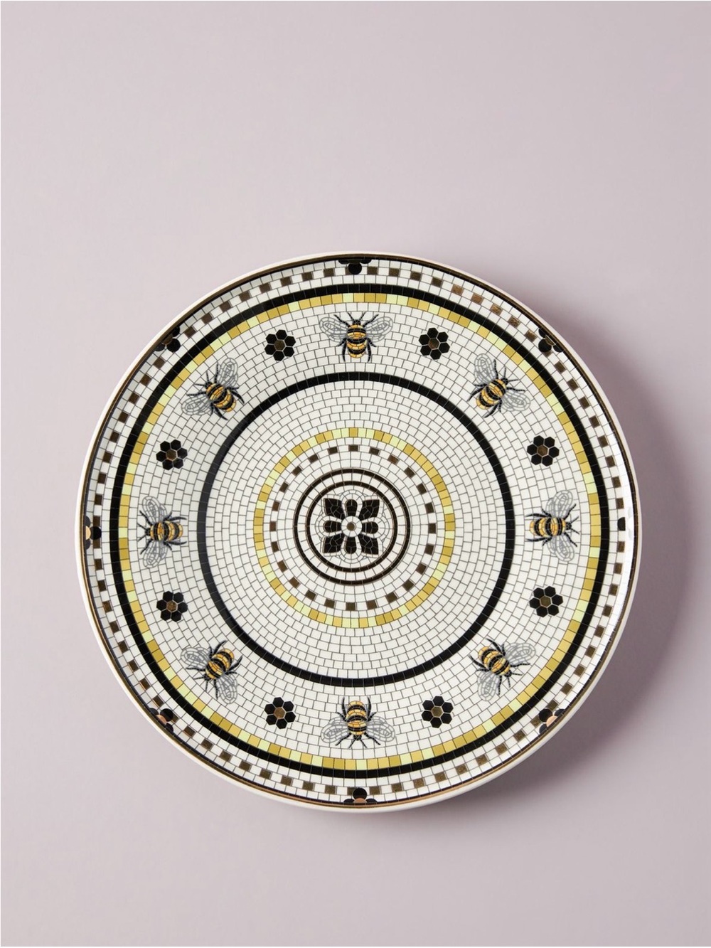Anthropologie bistro tile stoneware dessert plate garden edition set of 4